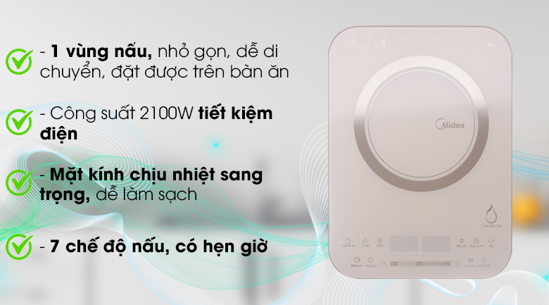 Bếp điện từ Midea MI-T2117DA