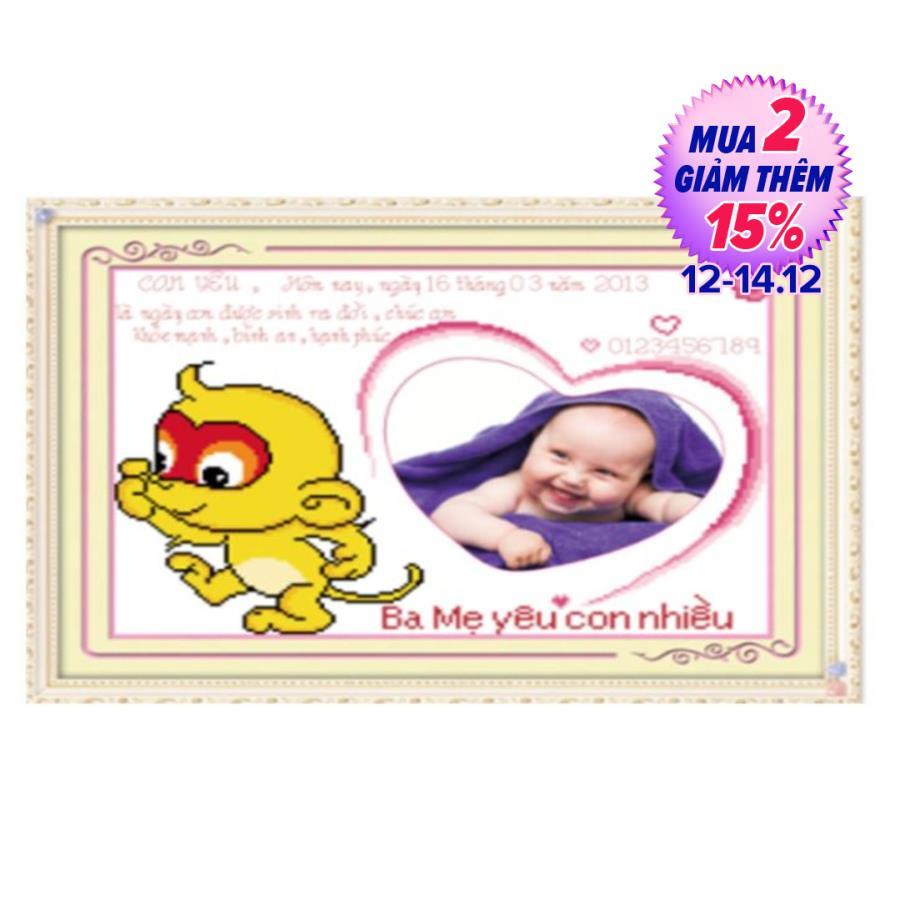 Tranh thêu động vật Die Lian Hua Con giáp tuổi Thân YD253
