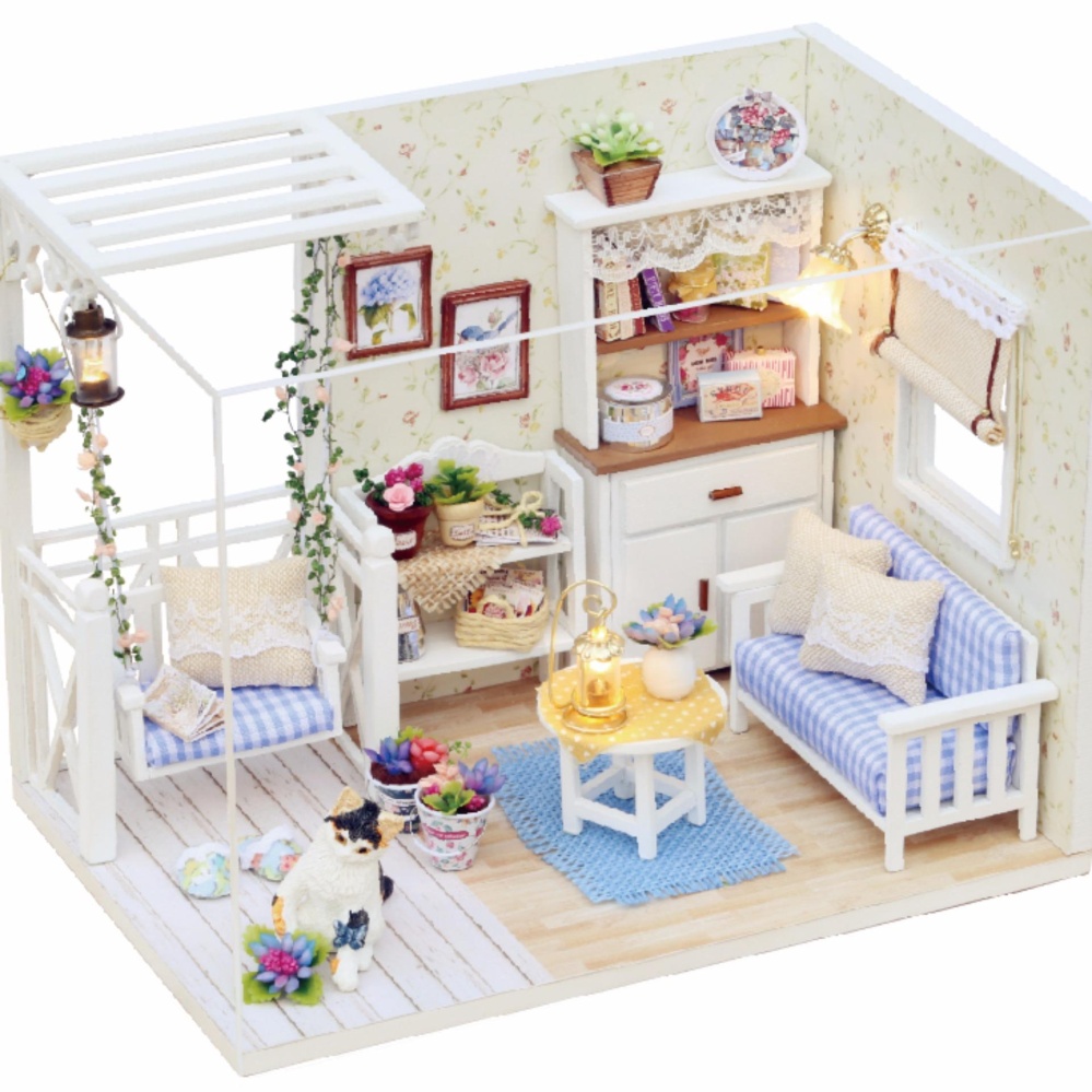 Nhà búp bê Ngôi nhà thu nhỏ lắp ghép Kitten Diary