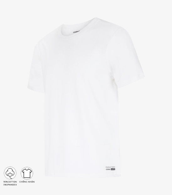 [CHỈ 10.10 TẶNG QUÀ ĐƠN 329K]Áo thun nam ngắn tay Cotton Compact phiên bản Premium chống nhăn màu trắng