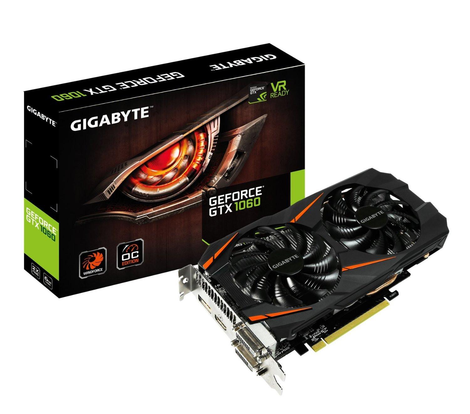 VGA Gigabyte GTX 1060 WINDFORCE OC 6G (GV-N1060WF2OC-6GD)
