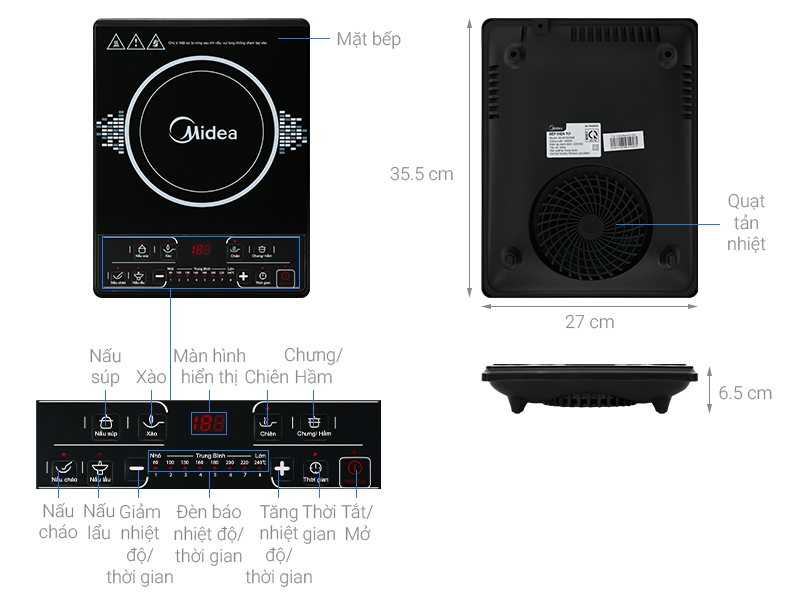Bếp từ Midea MI-B1920DM