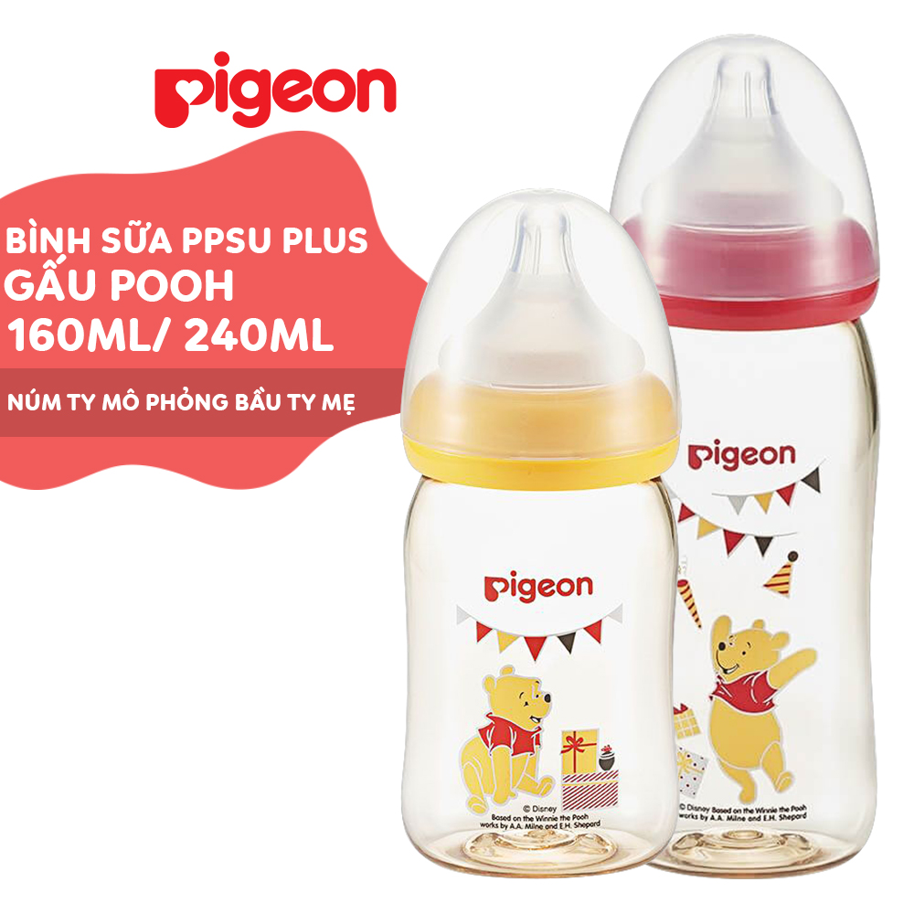 Bình sữa PPSU Plus Gấu Pooh Pigeon - 160ml