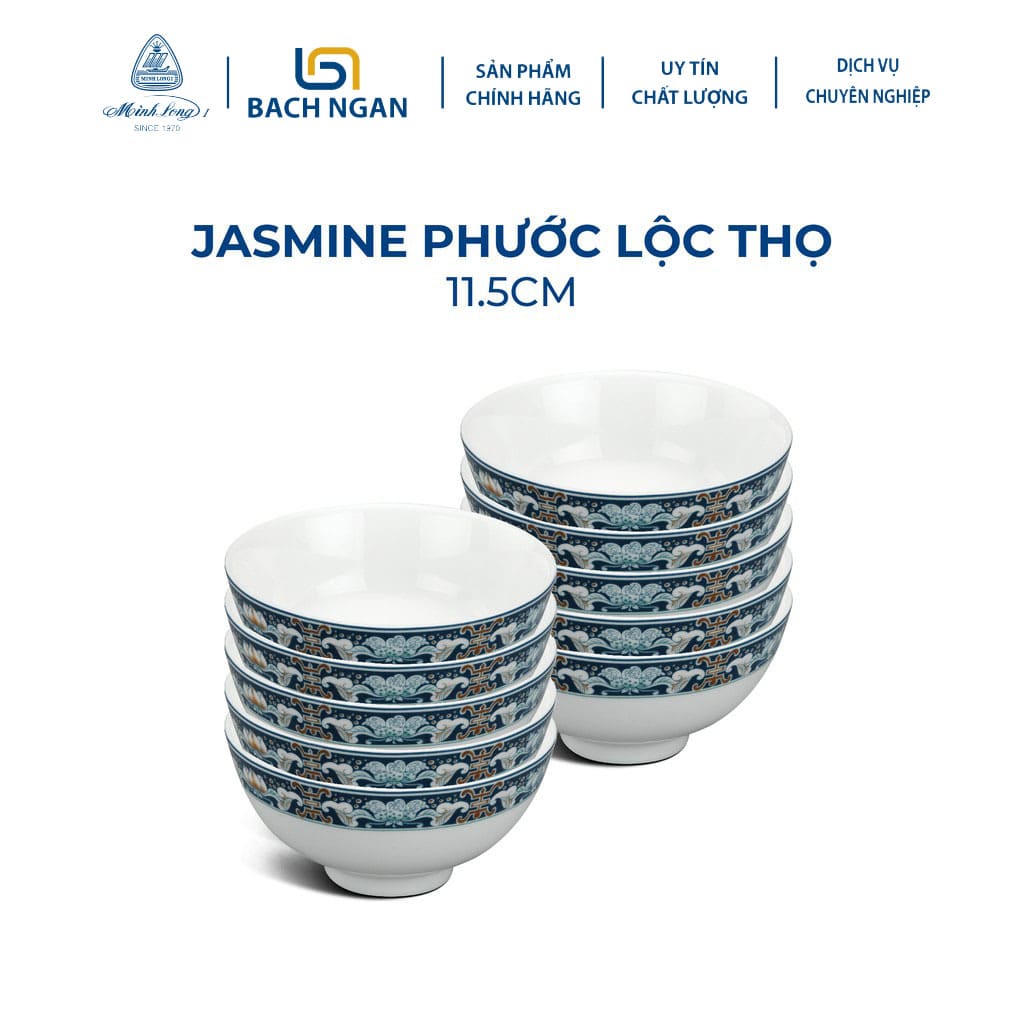 CHÉN CƠM MINH LONG JASMINE PHƯỚC LỘC THỌ 11.5CM