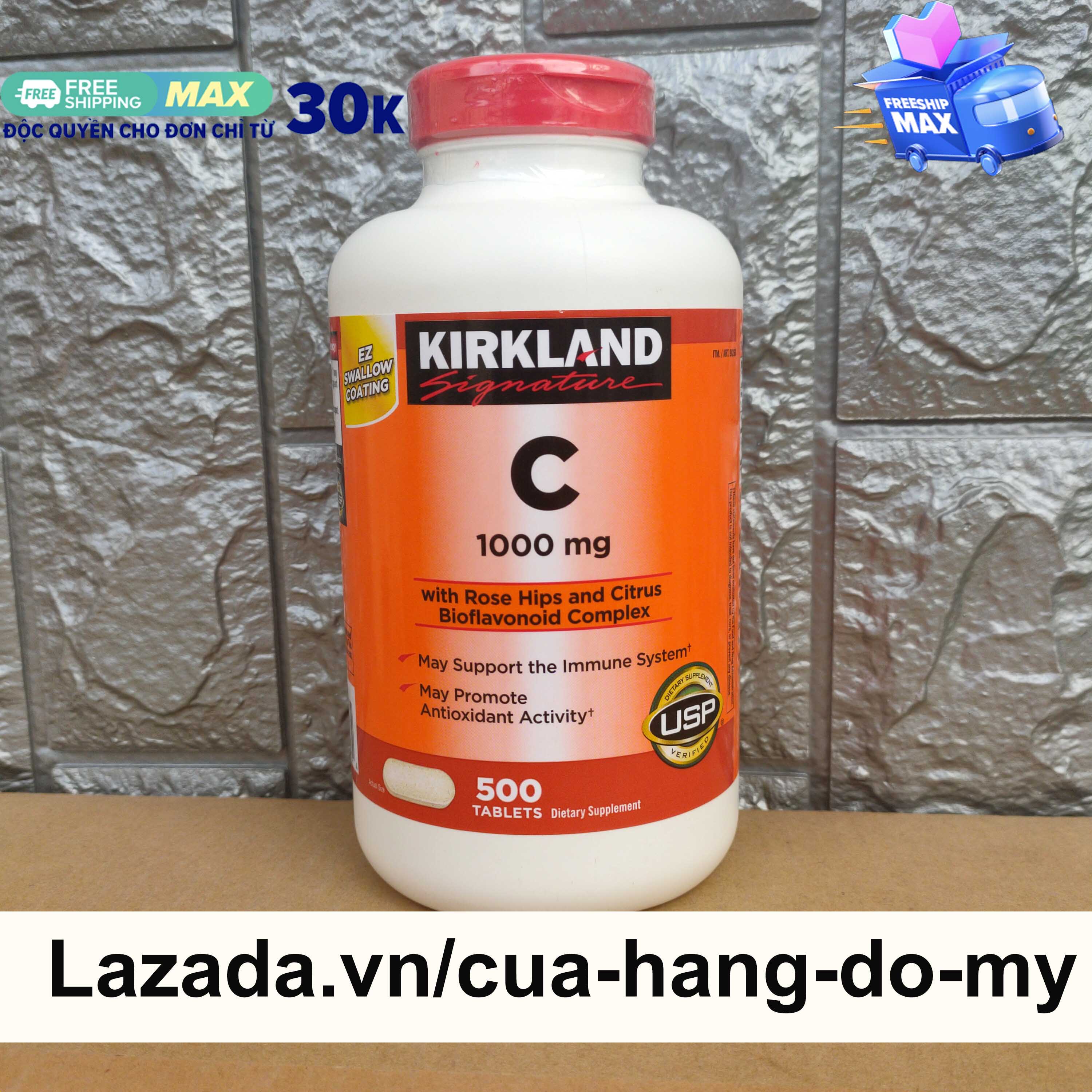 Viên uống Vitamin C Kirkland Signature Vitamin C 1000mg 500 viên
