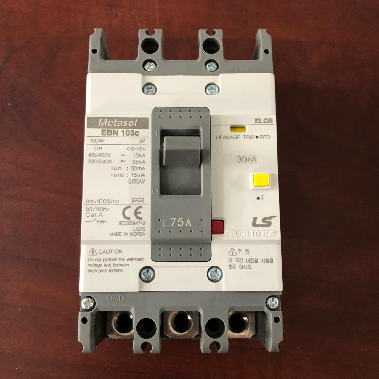 Cầu dao chống giật LS EBN53c - 50A 30mA 14kA 3P