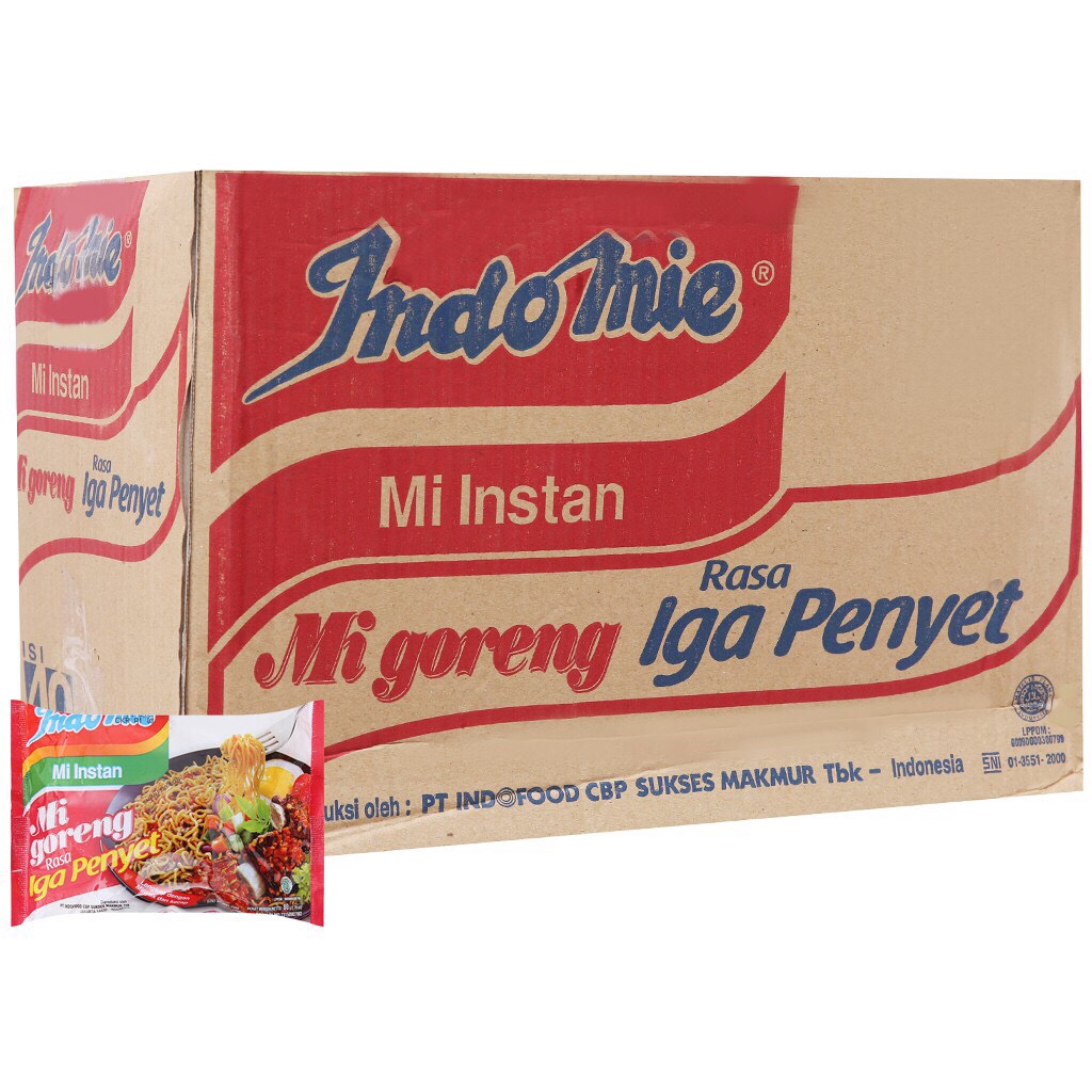 Mì xào khô Indomie Goreng Iga Penyet sườn 80g thùng 40 gói