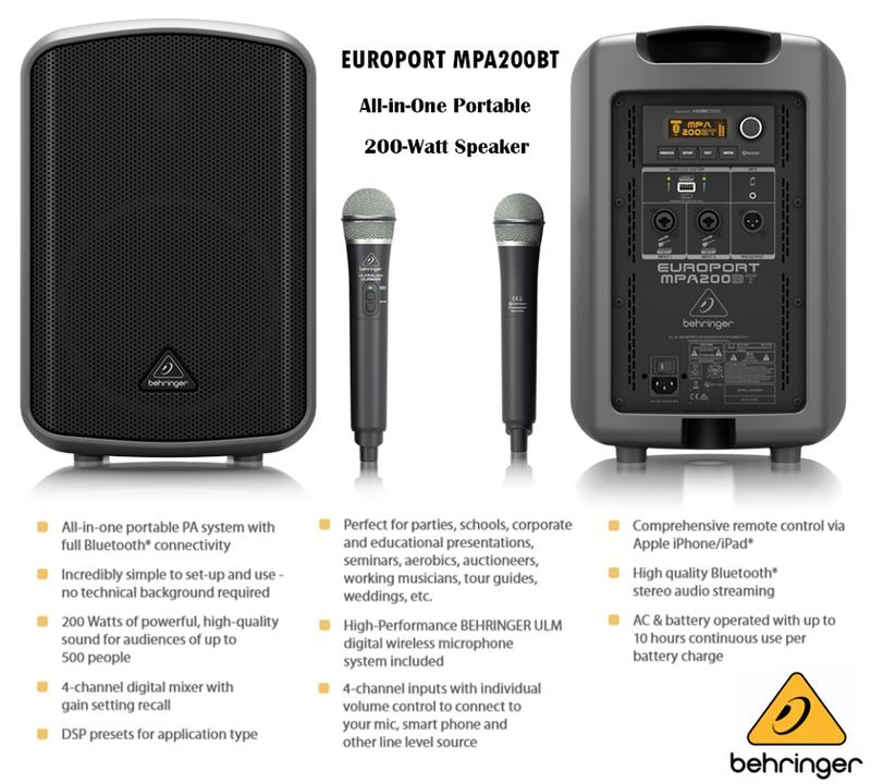Loa di động Behringer MPA200BT