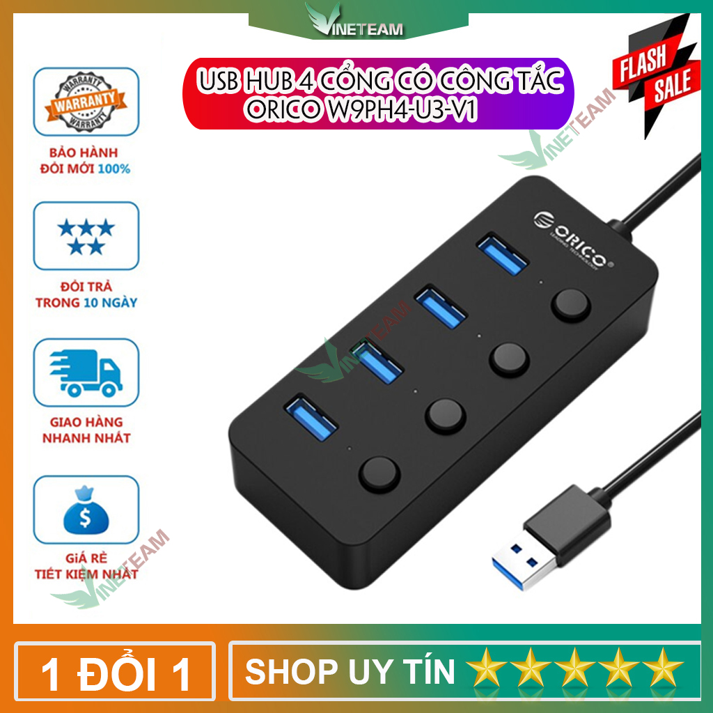 Bộ chia 4 Port USB 3.0 ORICO W9PH4-U3