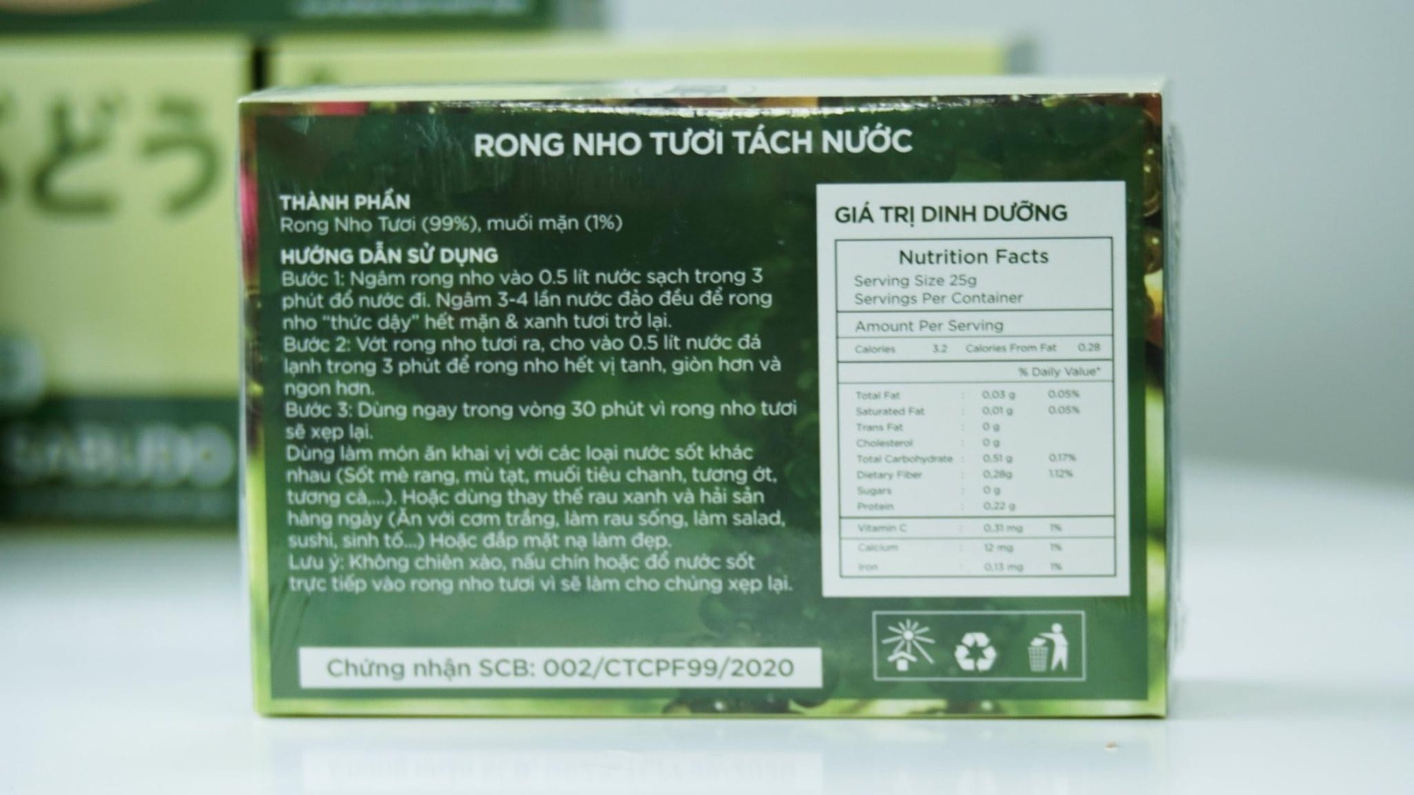 Rong nho Sabudo 20g combo 4 gói