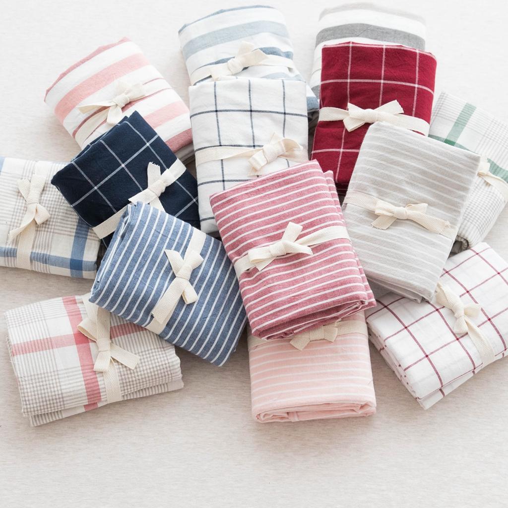 Phong Cách Nhật Bản Chất Lượng Tốt 100% Cotton Vỏ Gối Đơn 100% Cotton Không In Bông Giặt Nước Vỏ Gối Đơn Chiếc 4874 Cm Giản Lược Vân Sọc