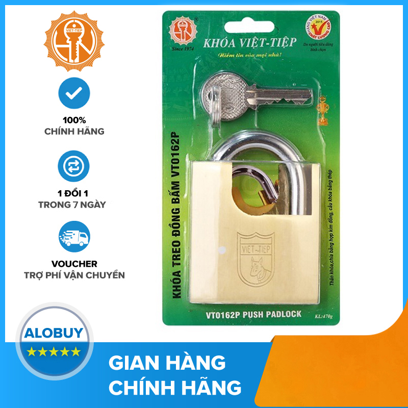 Khóa cửa treo Việt Tiệp đồng bấm VT0162P