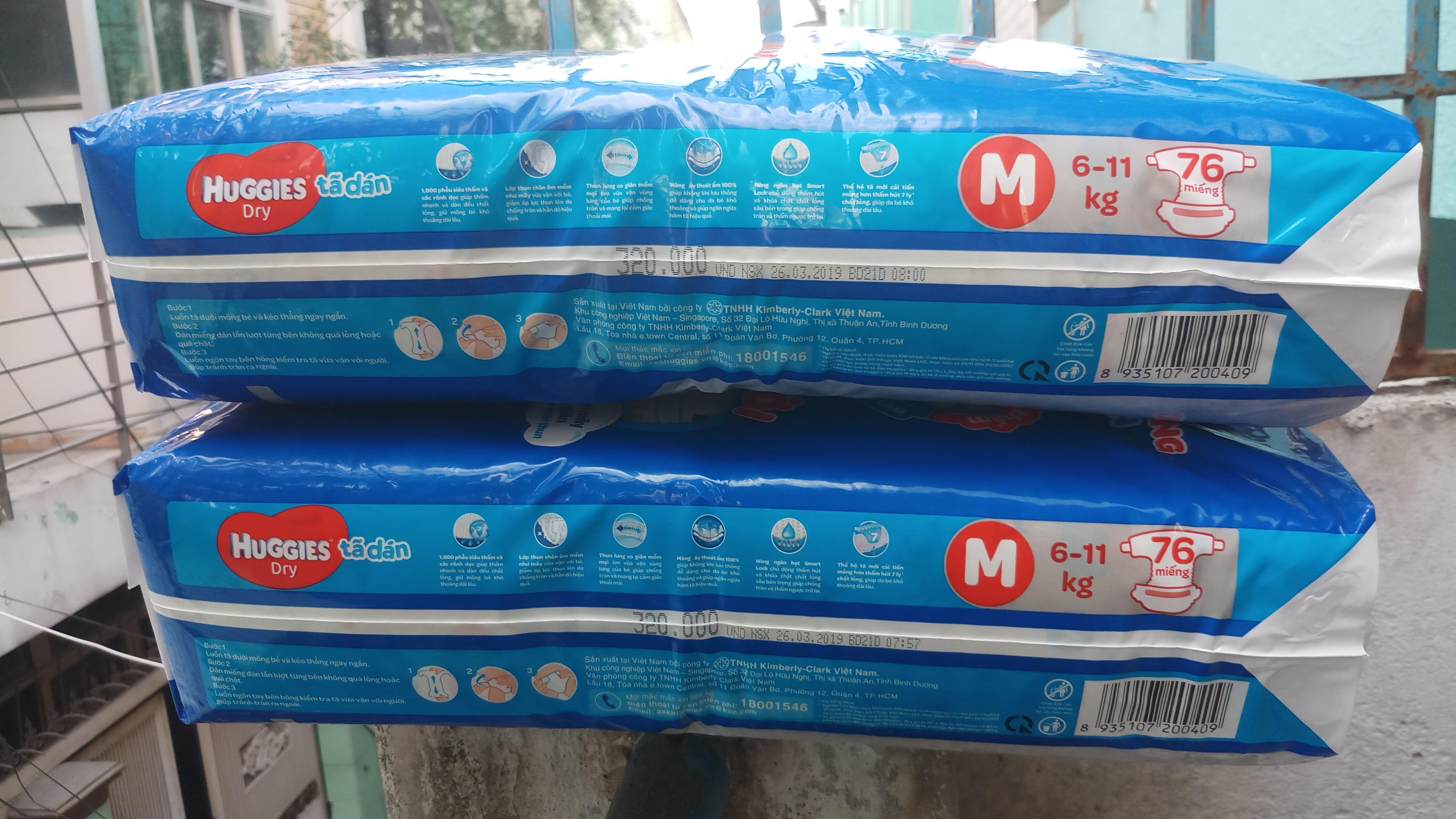 Combo 2 Gói Tã dán huggies M76 (5-10kg)
