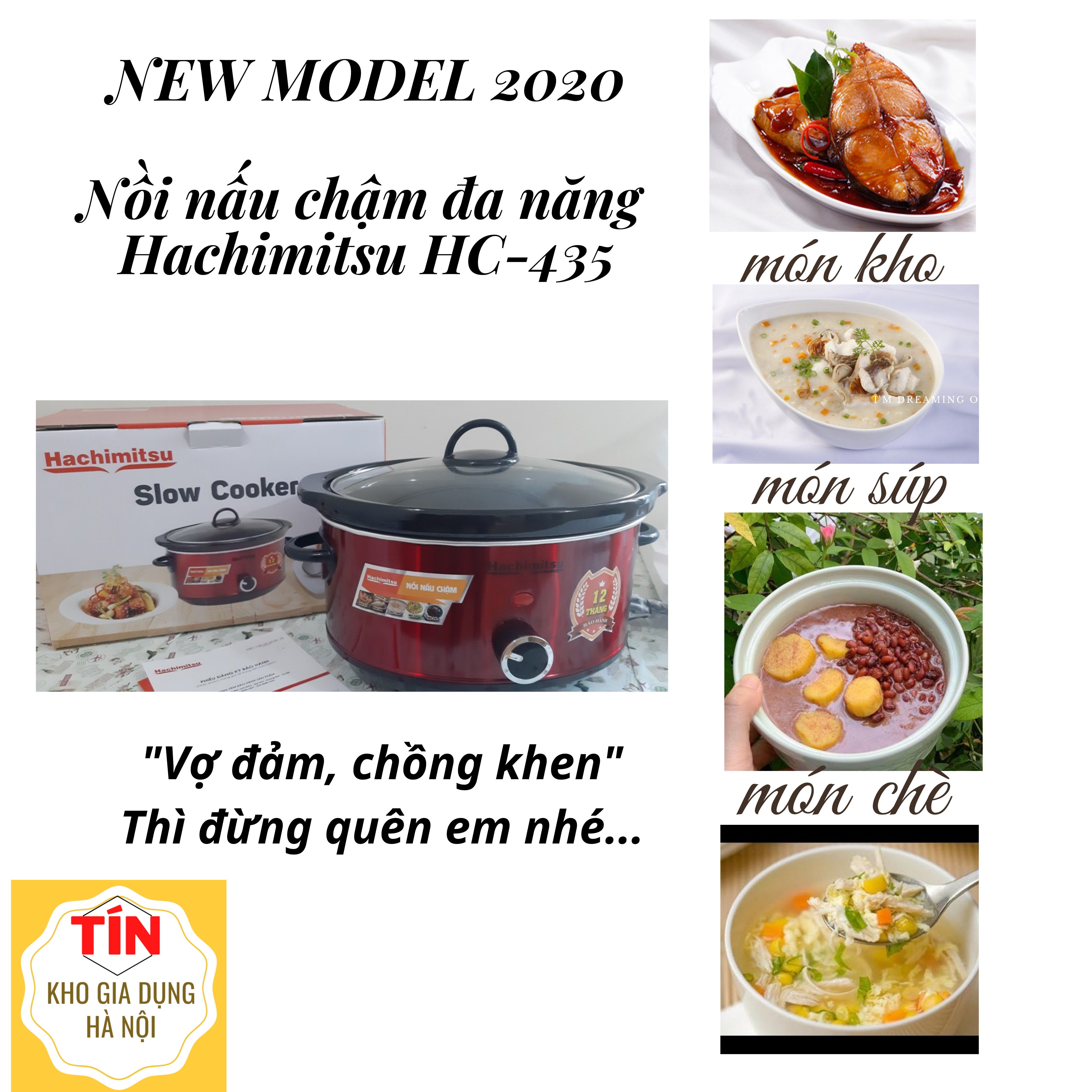 Nồi nấu chậm Hachimitsu HC-435 3.5L
