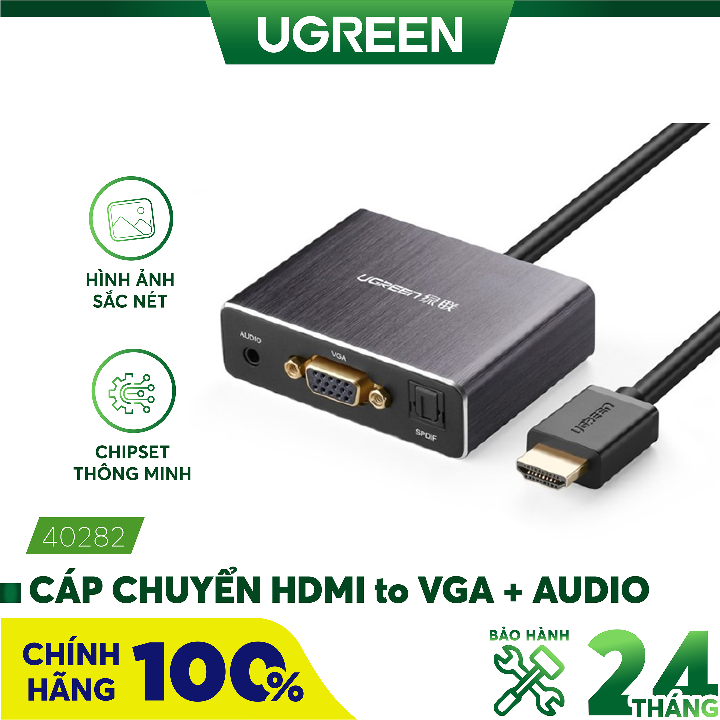 Cáp chuyển HDMI to VGA Ugreen 40282