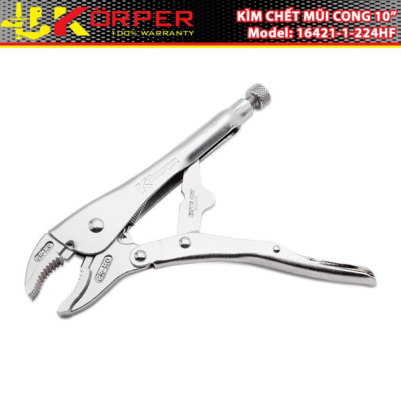 Kìm chết mũi cong 10" Korper KP-16421-1-224
