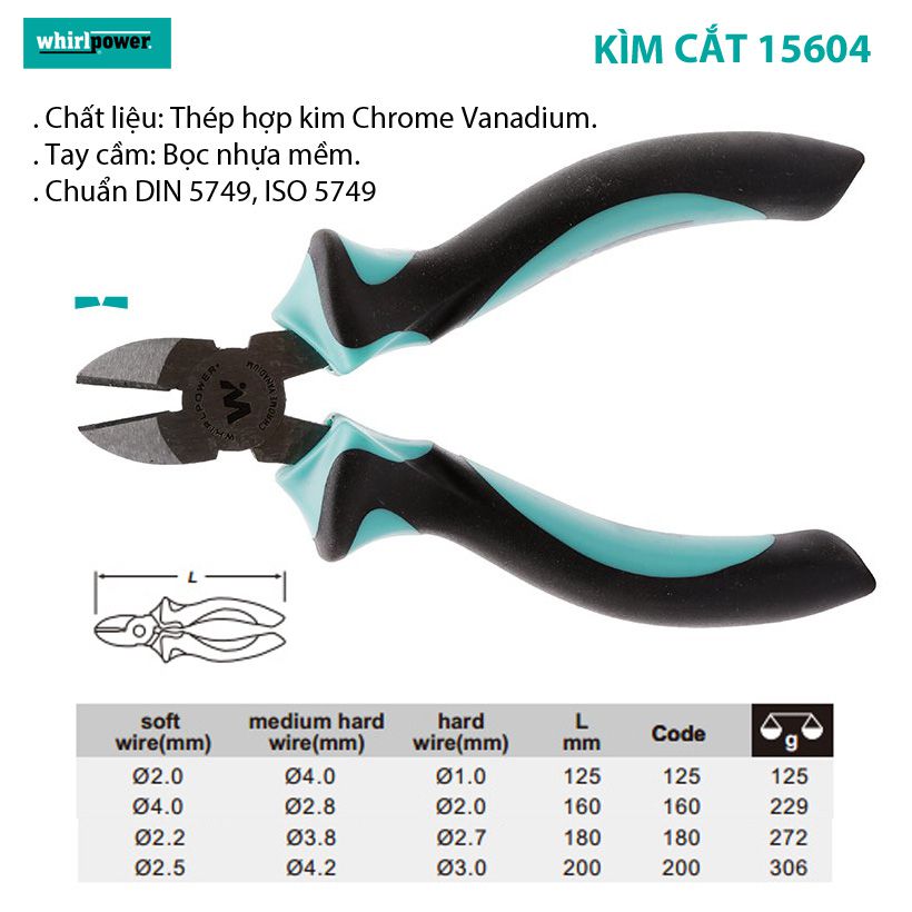 Kìm cắt Whirl Power 15604-21-200, 8"