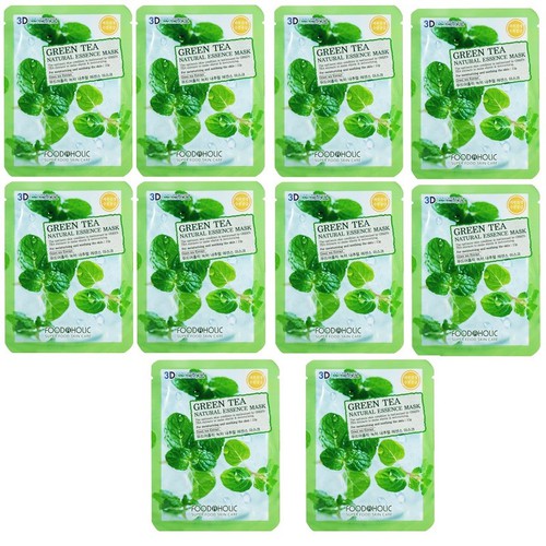 Mặt Nạ Chiết Xuất Trà Xanh 3D Foodaholic Green Tea Natural Essence Mask 23g
