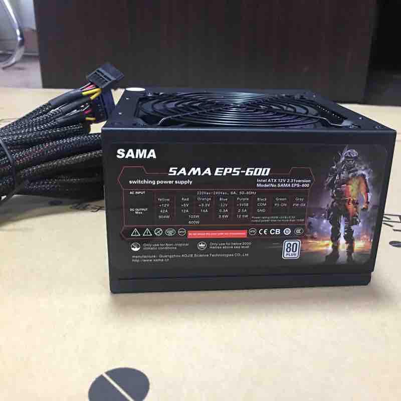 Nguồn máy tính SAMA EPS-600 600W Single Rail 80 Plus
