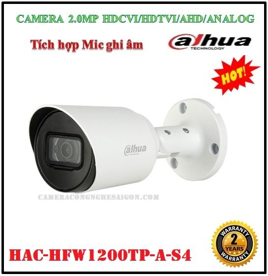Camera 4in1 Dahua DH-HAC-HFW1200TP-A-S4 - 2MP