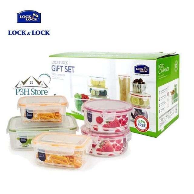 BỘ 5 HỘP NHỰA BẢO QUẢN THỰC PHẨM NEOLOCK LOCK&LOCK NLP110S001