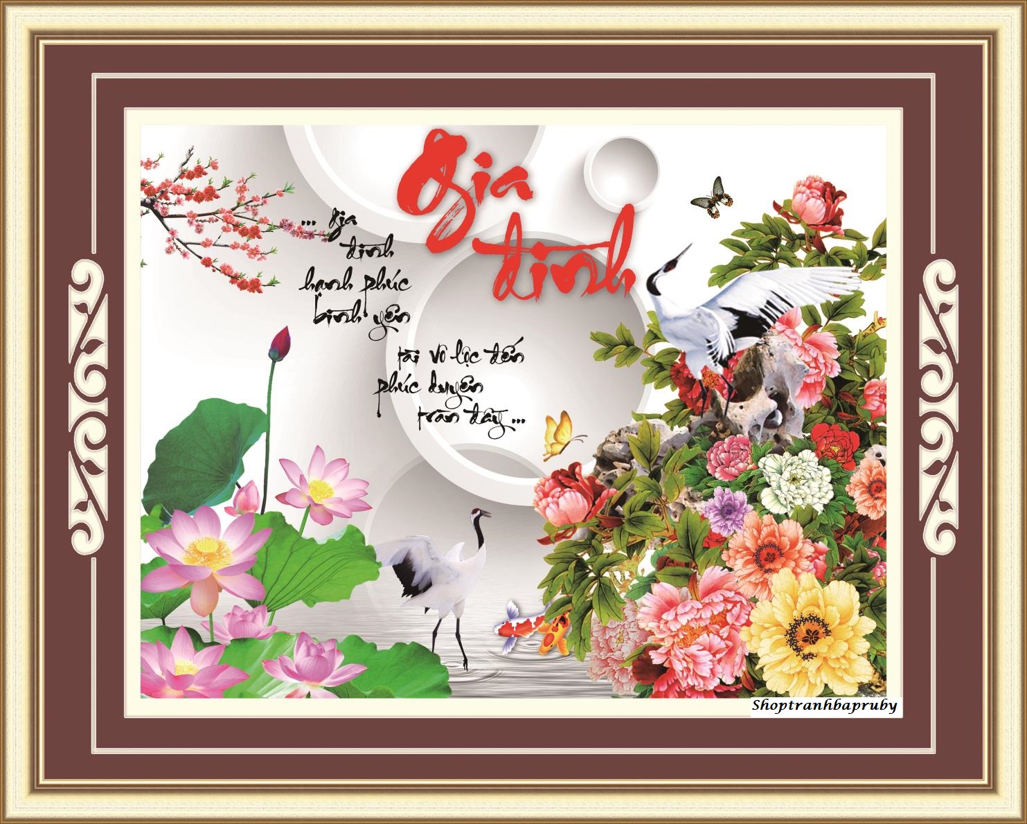 Tranh Hoa Sen Dán Tường 77