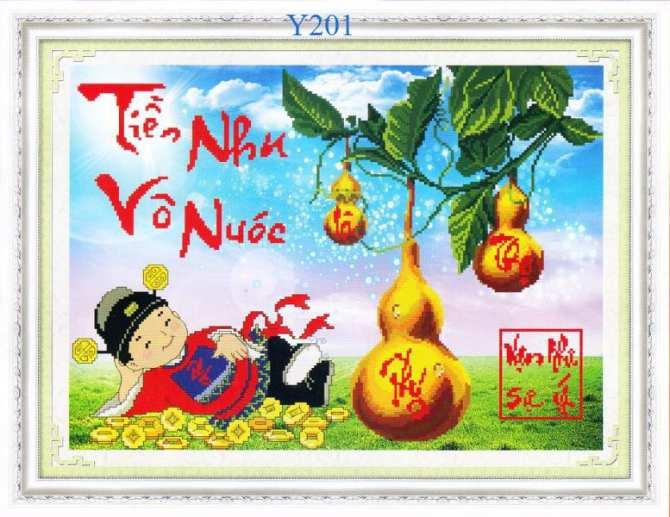 Tranh đính đá H935 - Tiền vô như nước