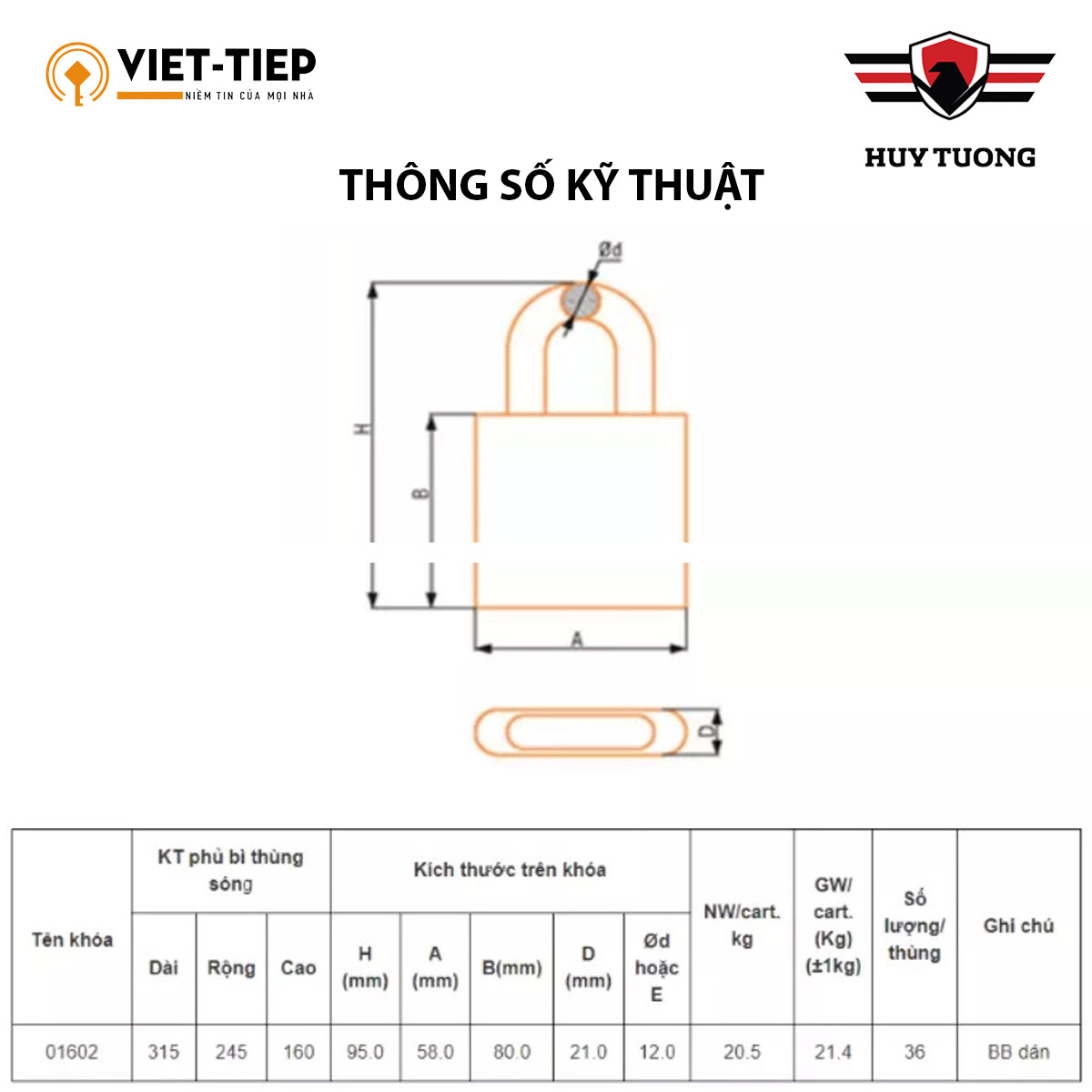 KHÓA VIỆT TIỆP 01602