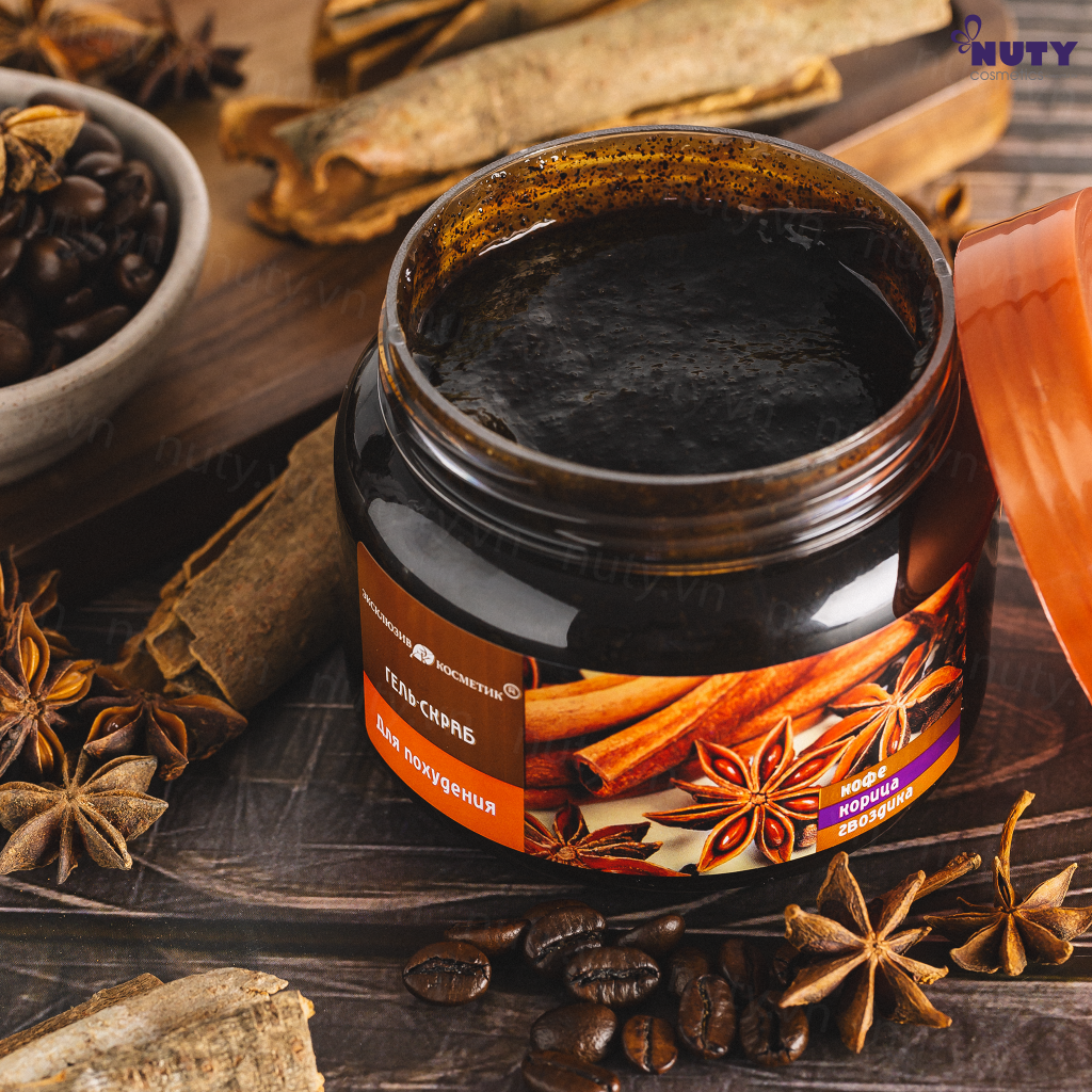 Tẩy da chết quế hồi Nga, Tẩy Tế Bào Chết Toàn Thân Krasota Gel Scrub Coffee Cinnamon Cloves 380g, tẩy tế bào chết quế hồi của Nga - Đông Thịnh Cosmetics |