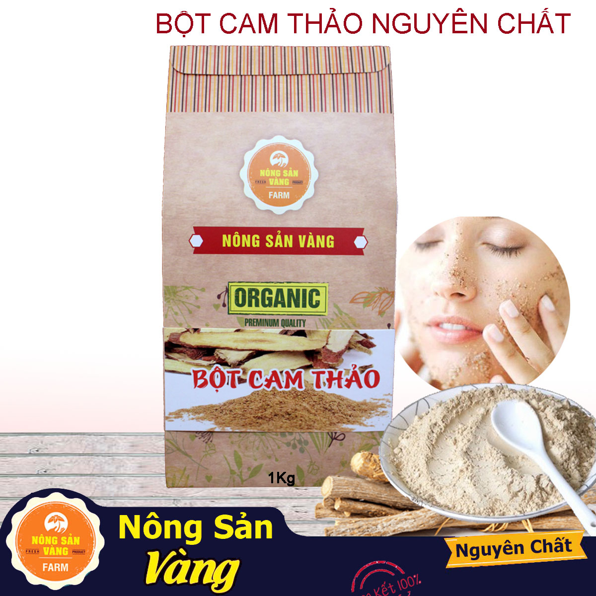 Bột Nông Sản Vàng Cam Thảo 1kg