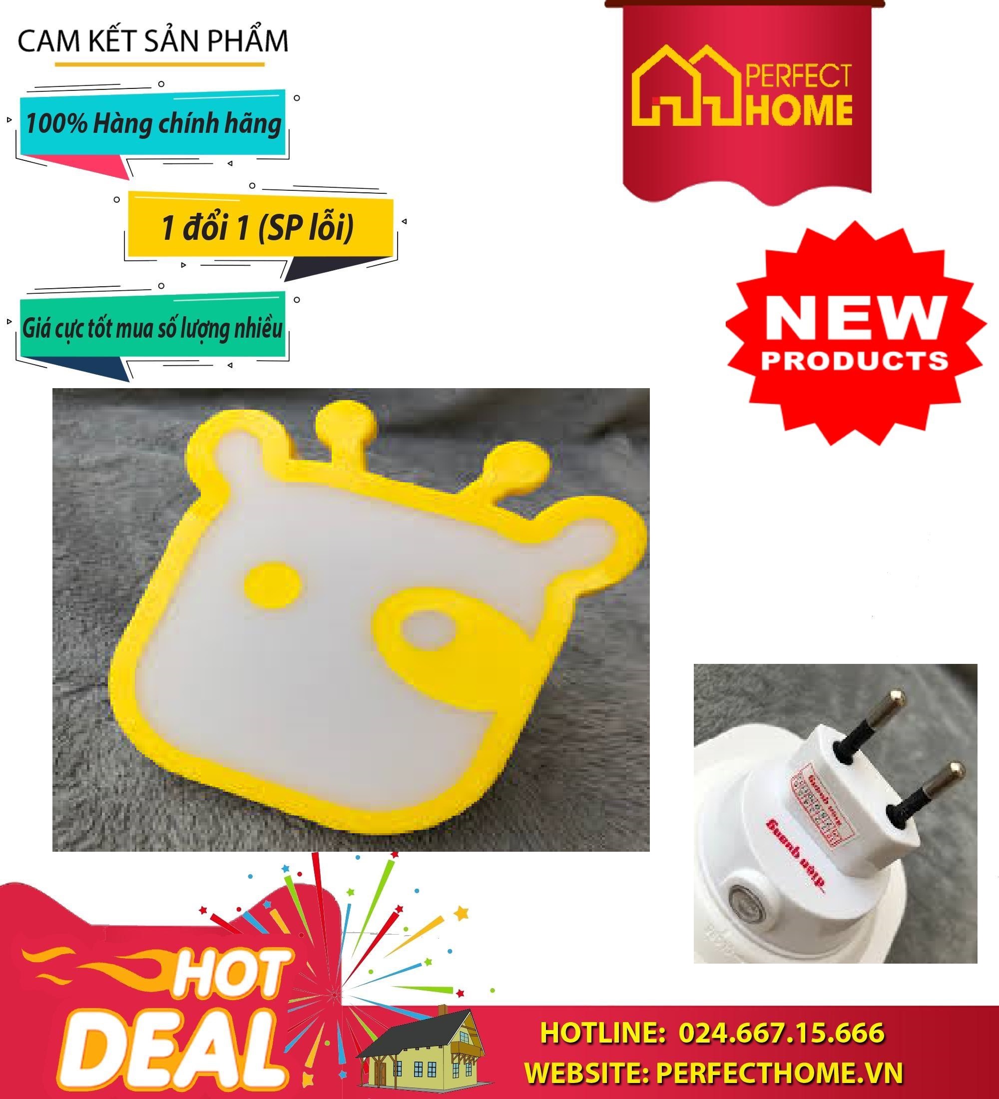 ĐÈN NGỦ CẢM BIẾN LED ĐIỆN QUANG ĐQ LNL03 WW HÌNH CON BÒ