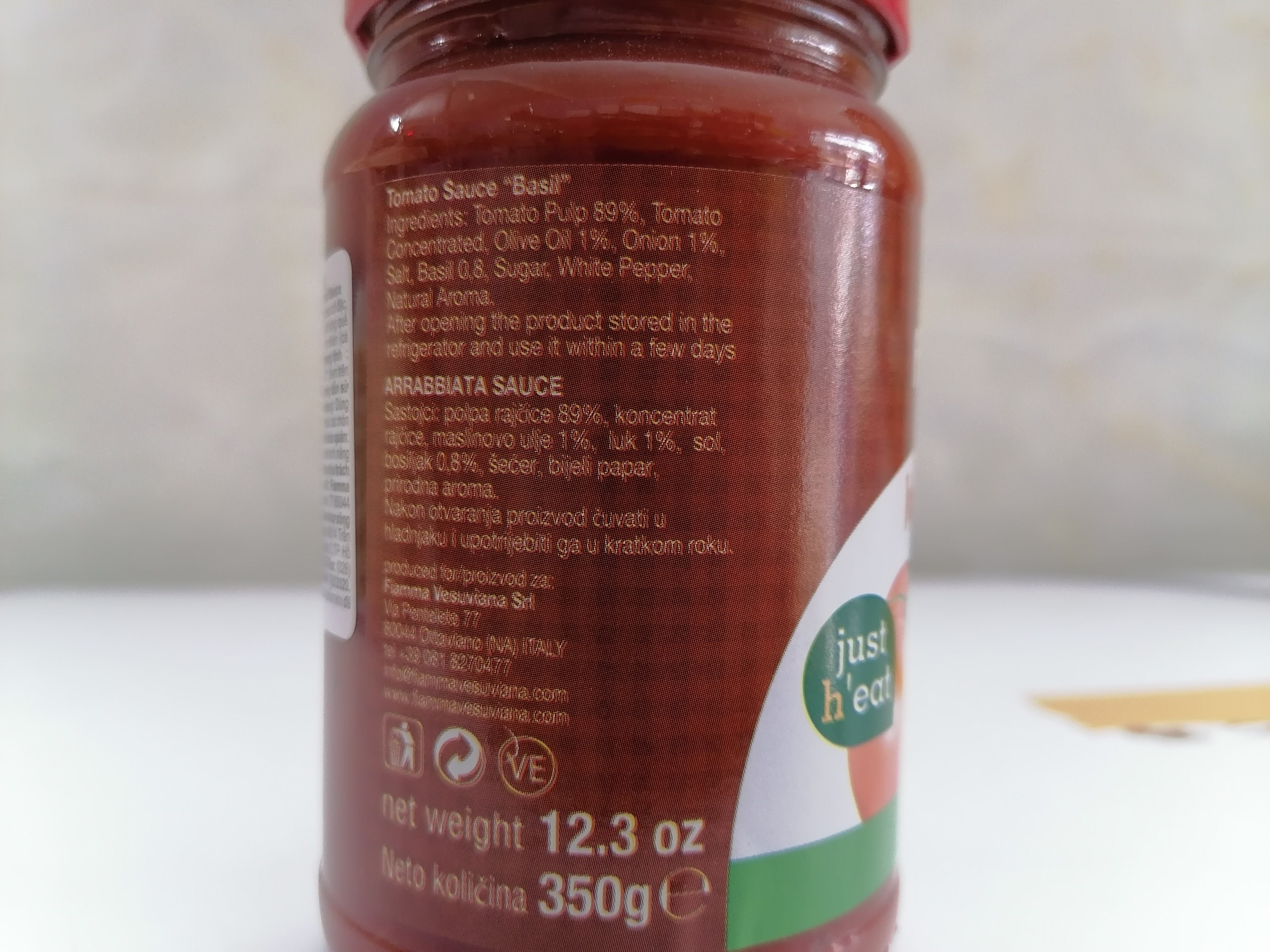 Sốt Mì Ý Fiamma Lá Basil 350g