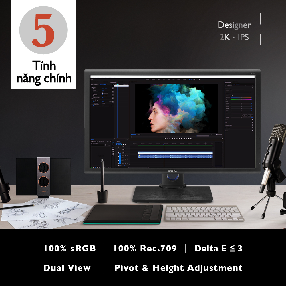 Màn hình máy tính LED BenQ PD2700Q - 27 inch 2K, IPS