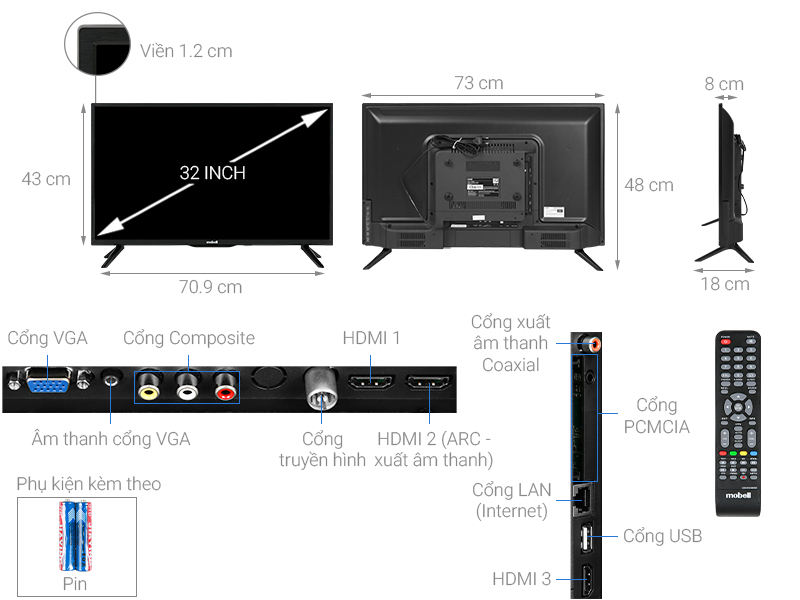 Smart Tivi Mobell 32 inch 32W600A