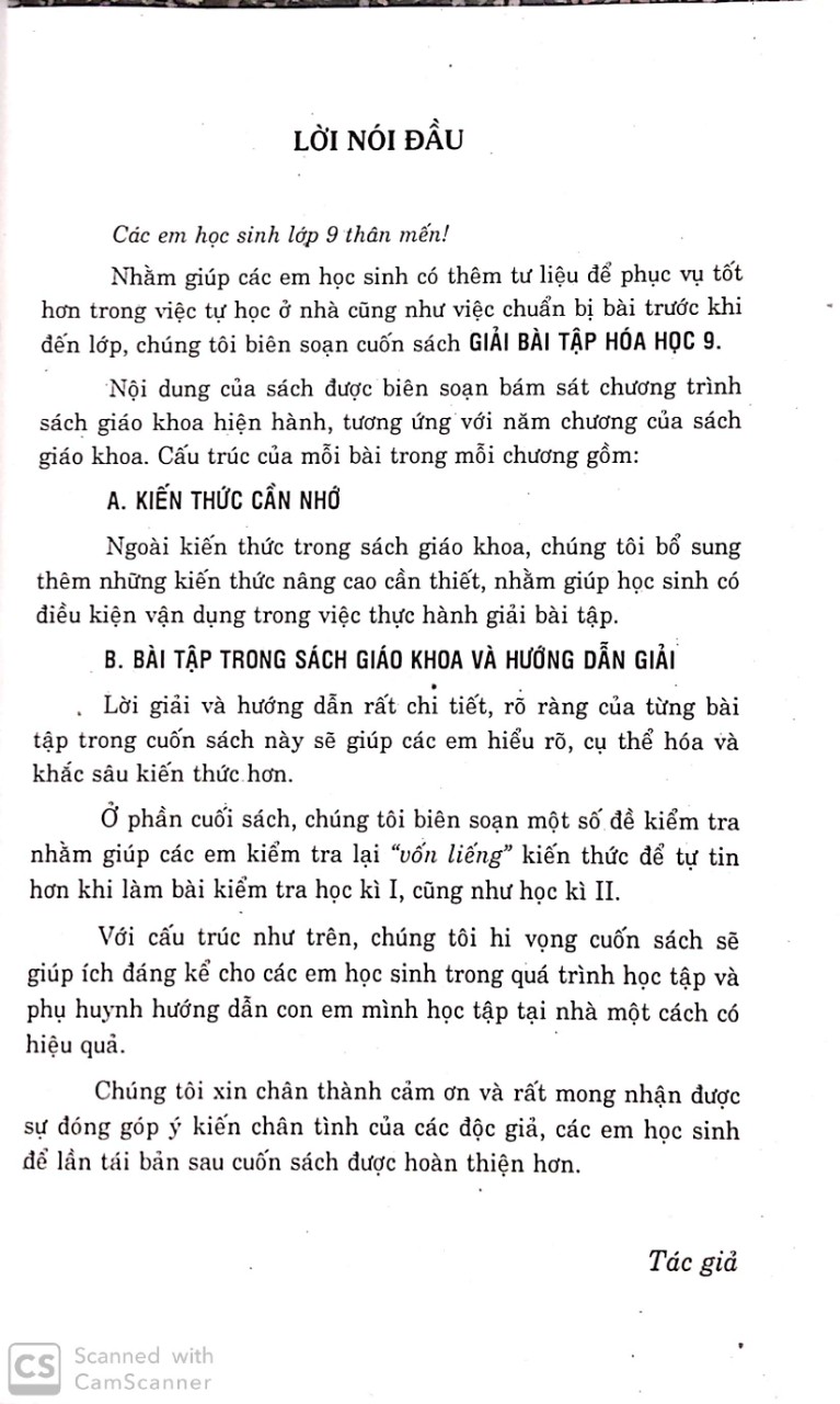 Giải Bài Tập Hóa Học Lớp 9