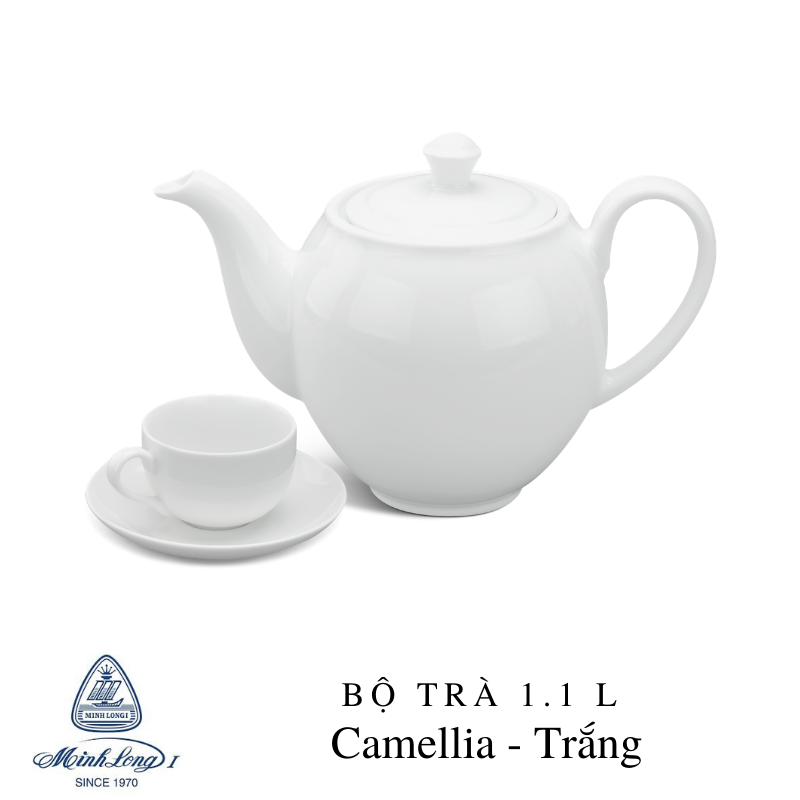 Bình trà 1.1 L + nắp Jasmine Lys Trắng Ngà