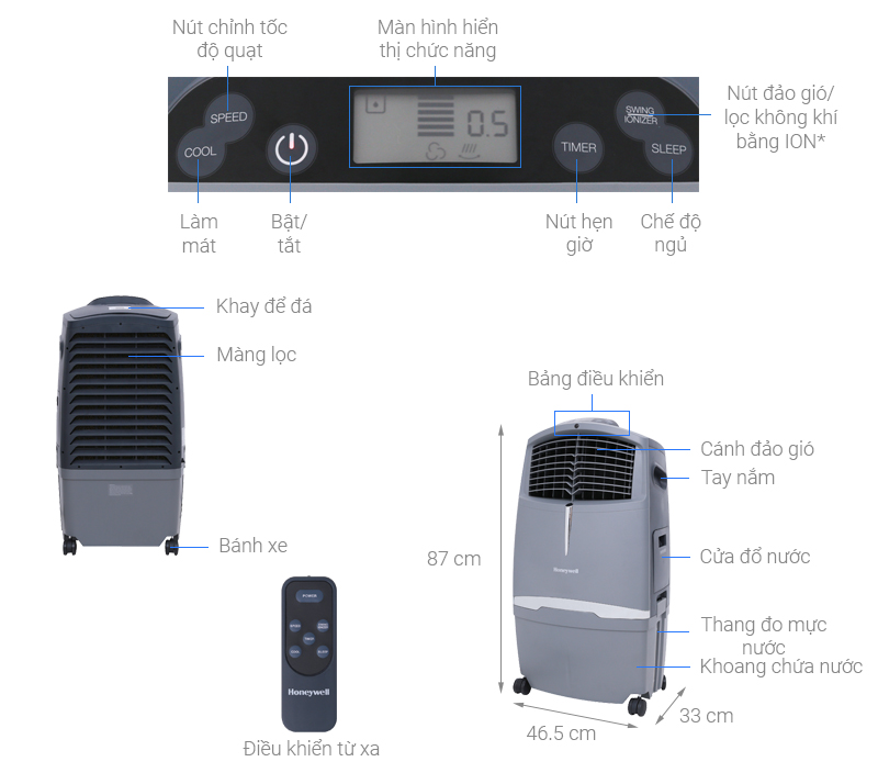 Máy làm mát không khí Honeywell CL30XC