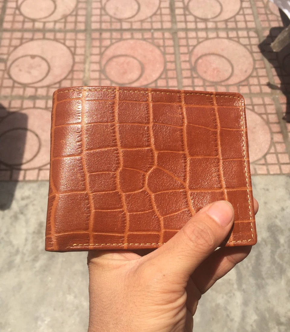 Ví Nam Da Bò Vân Cá Sấu DaH2 V0059