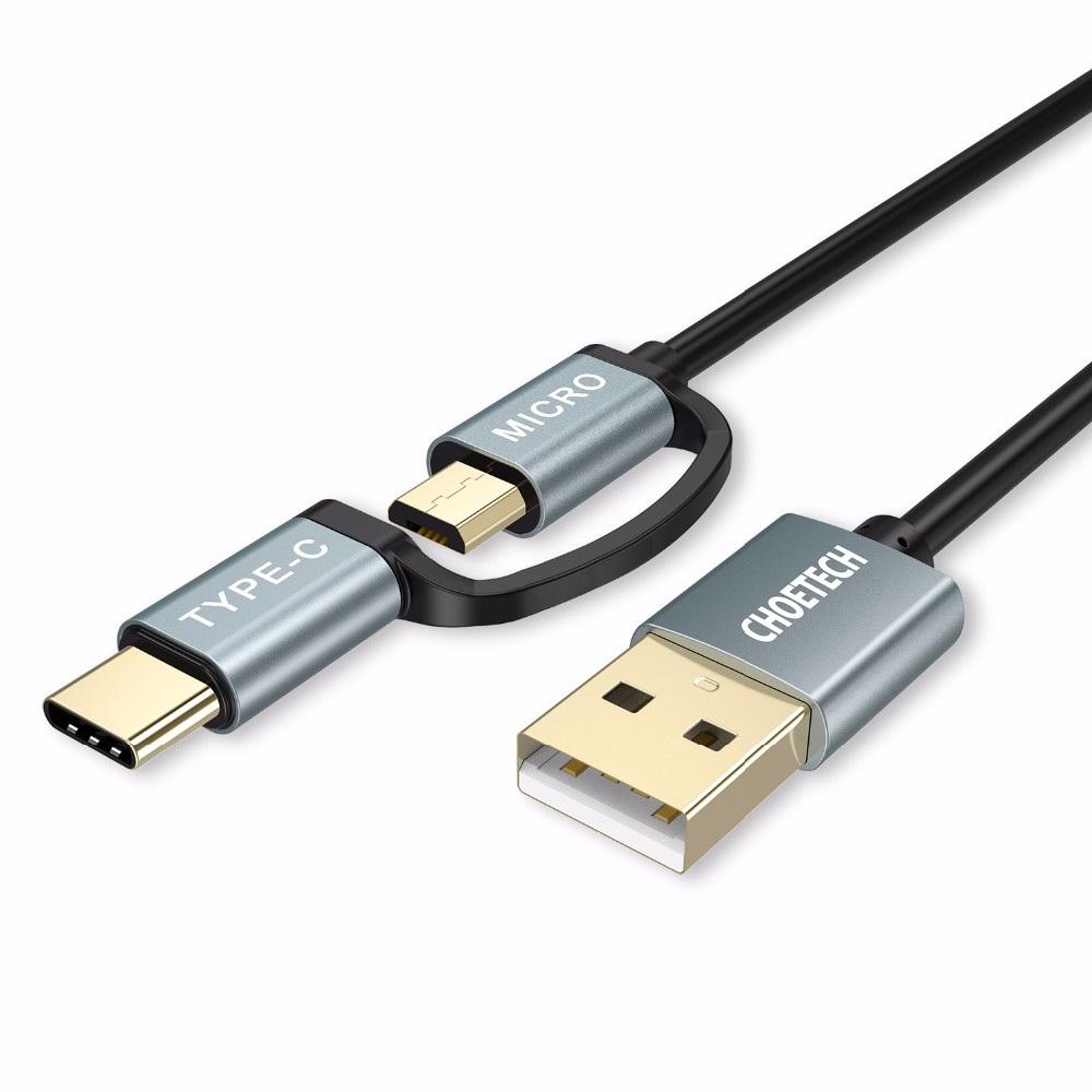CÁP SẠC 2 TRONG 1 USB-C CHOETECH XAC0012