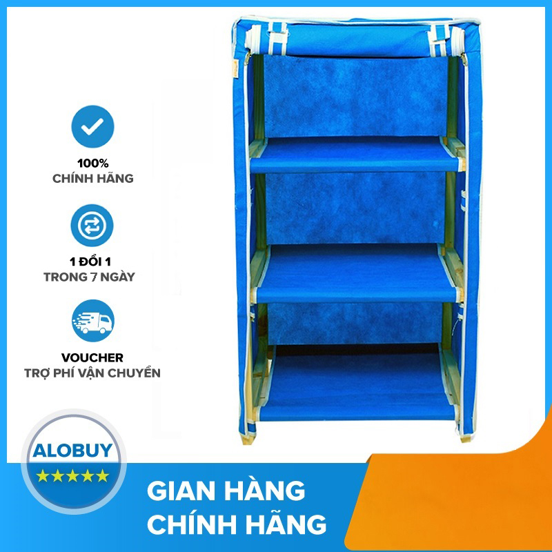 Tủ gỗ thông 3 tầng + áo trùm 2 lớp siêu dày Goldhouse GH10