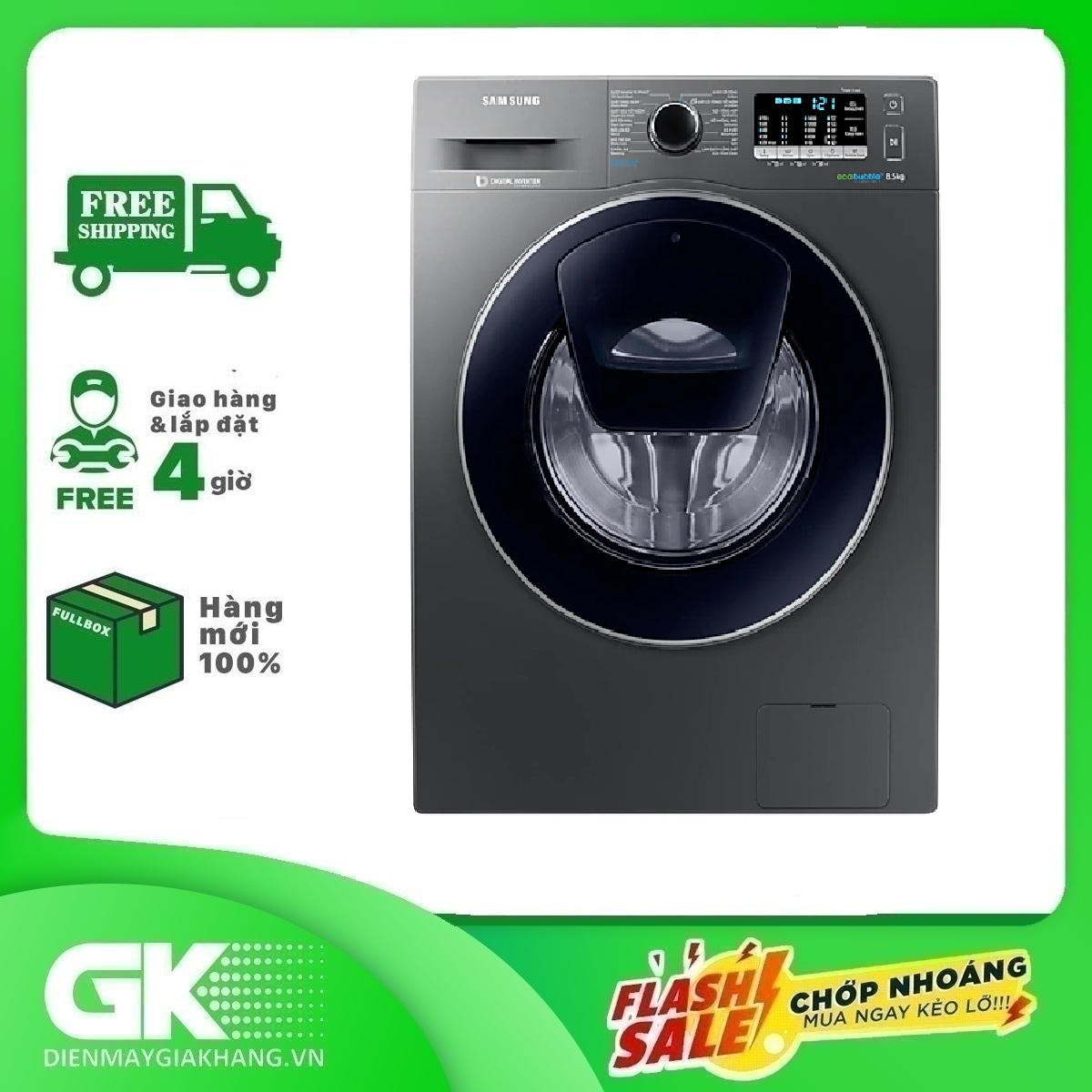 Máy Giặt Sấy Samsung WD85K5410OX 8.0Kg