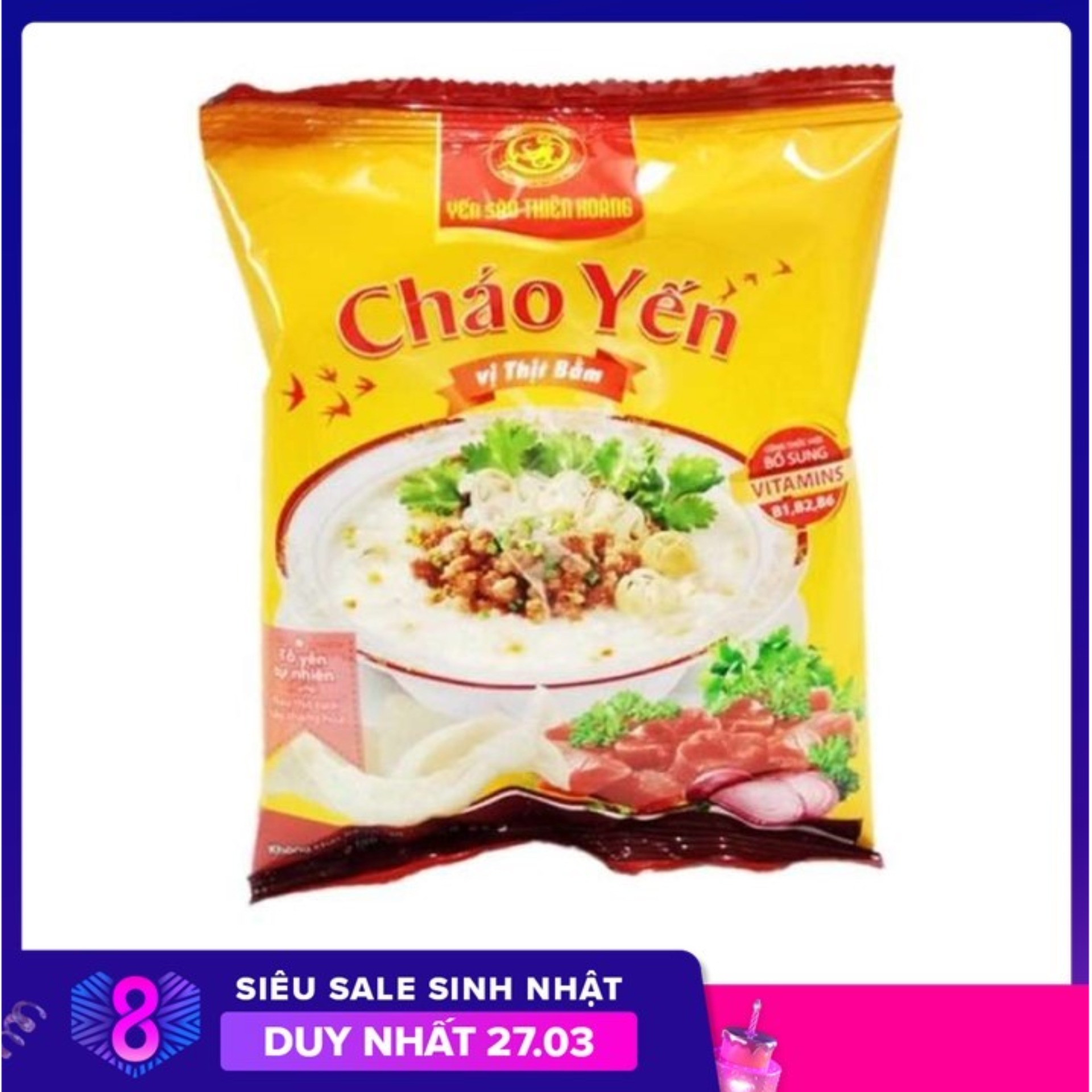 Cháo yến Thiên Hoàng vị thịt bằm 10 gói