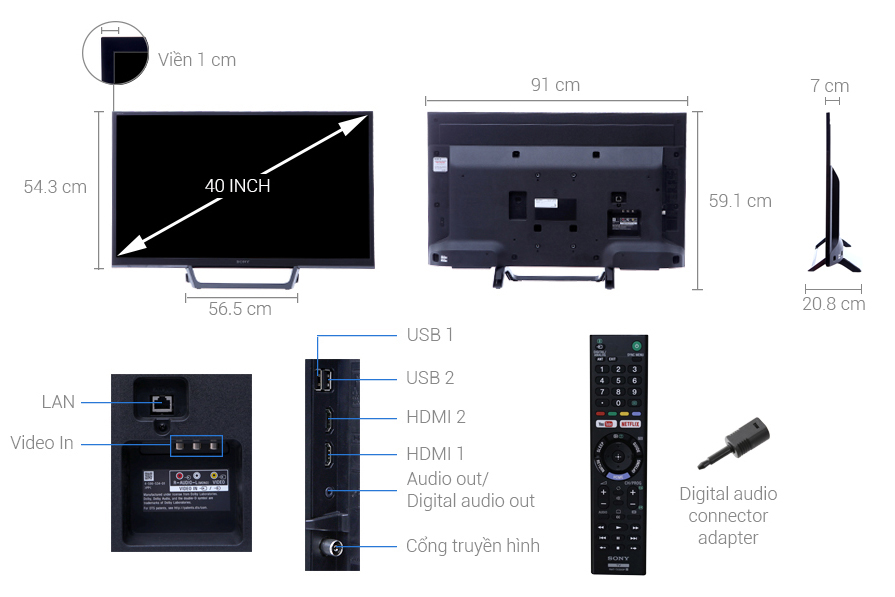 Tivi Sony KDL-40W660E 40inch Internet LED