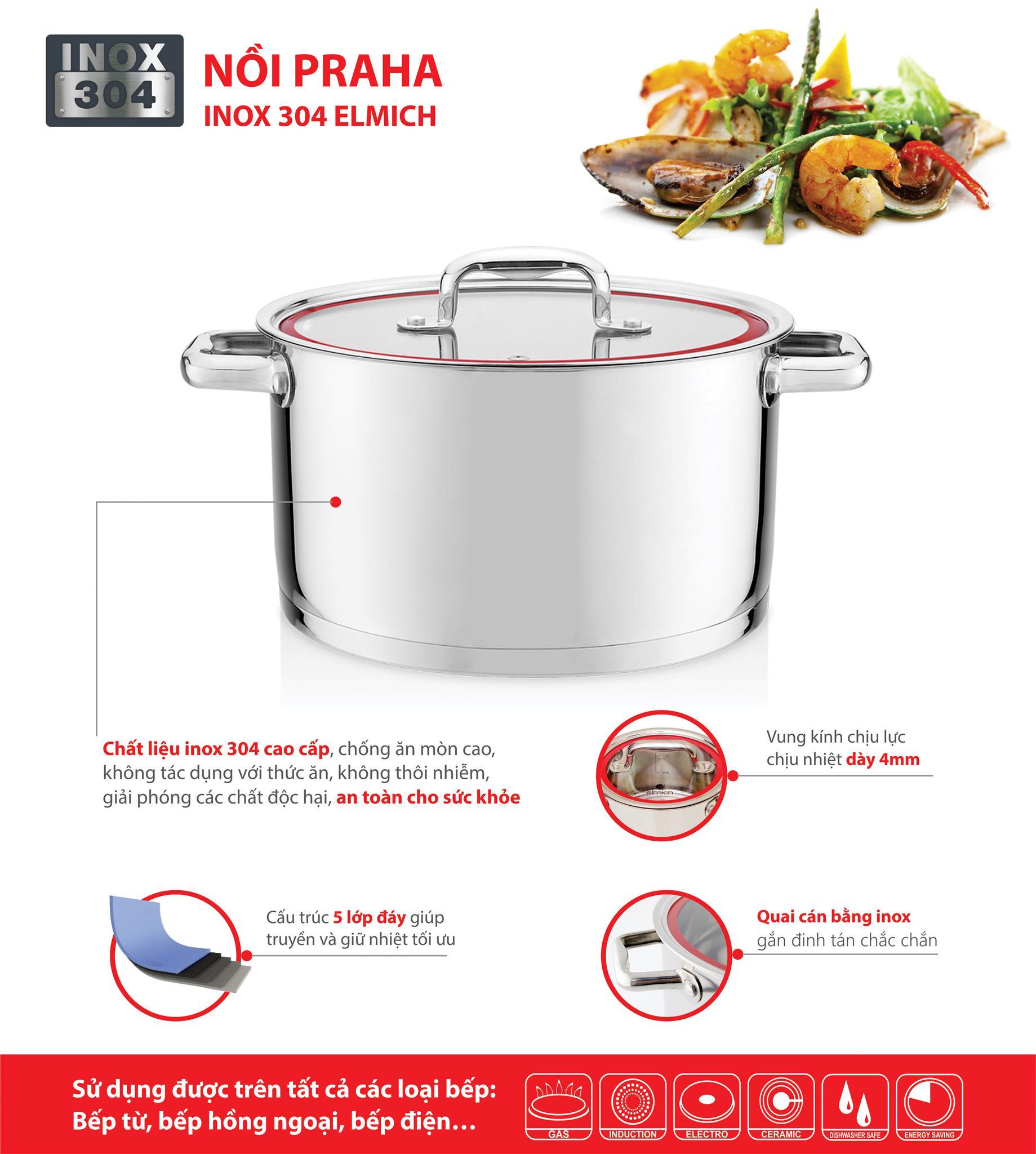 Nồi inox Elmich EL-3282 28cm