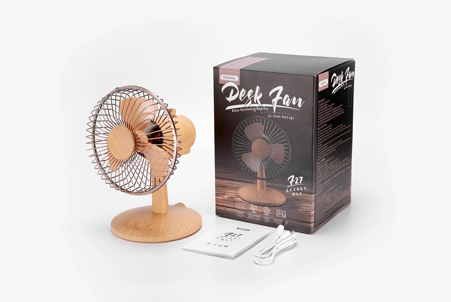 QUẠT MINI VÂN GỖ REMAX FN17