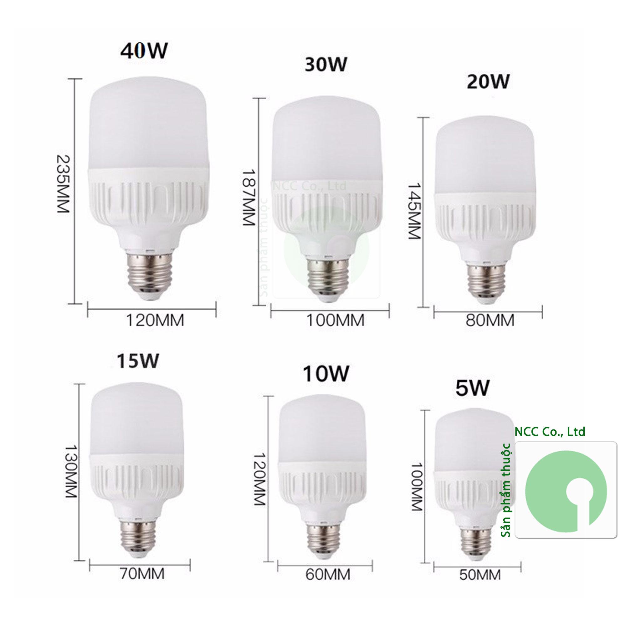 Bóng đèn Led Buld 40W - Led trụ tiết kiệm điện dành cho gia đình và công trình - NDHS-4389-LedBuld40W (Trắng)