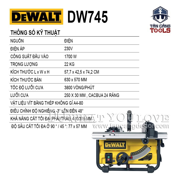MÁY CƯA BÀN DEWALT DW745