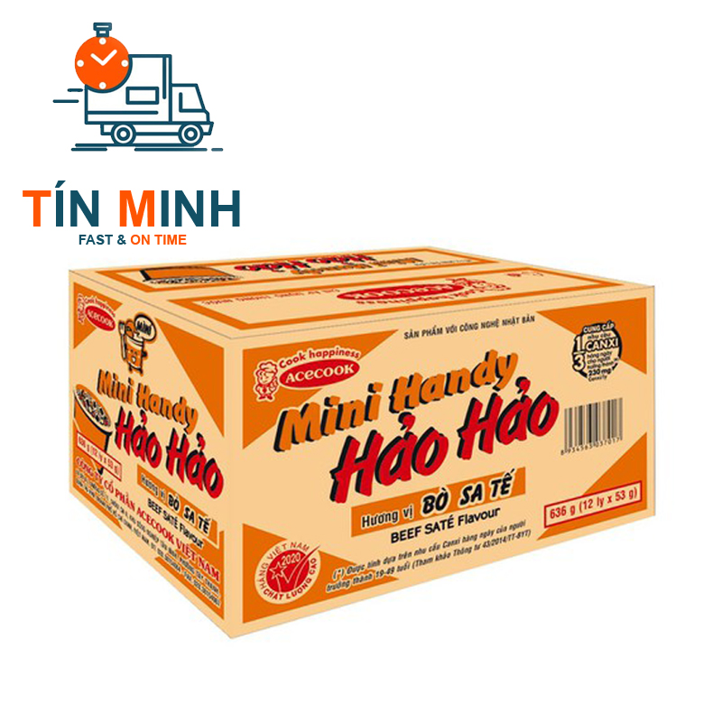 Mì Hảo Hảo bò sa tế Handy 53g thùng 12 ly