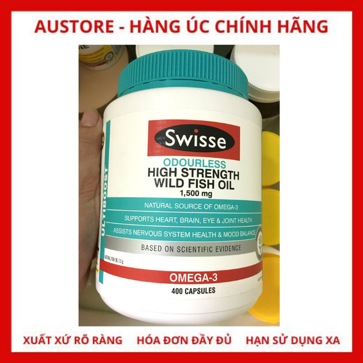 Dầu cá Swisse Odorless High Strength Wild Fish Oil 1500mg 400 viên