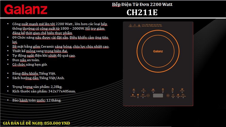 Bếp điện từ Galanz CH211E